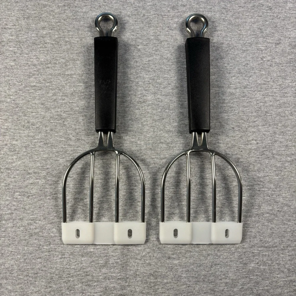 Pampered Chef Stainless Steel Meat Claws Set of 2 Black Handles Removable